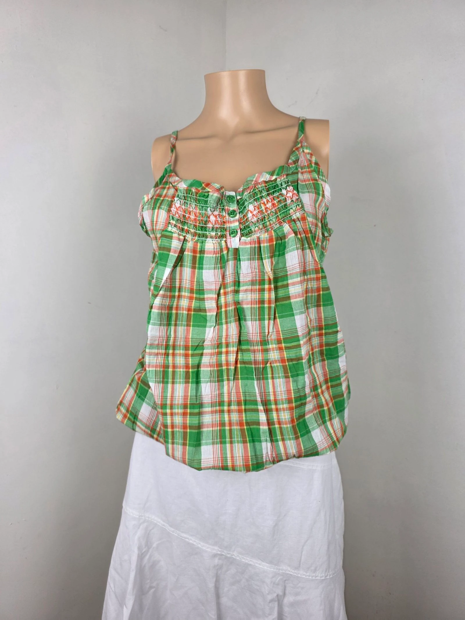 Top de alças / Blusa madras de algodão 🍒y2k vintage anos 2000🍒tamanho 40 – photo 2